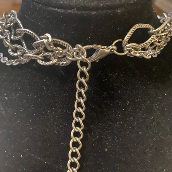 Napier Large Gunmetal Multi-cross Pendant Necklace - Picture 4 of 7